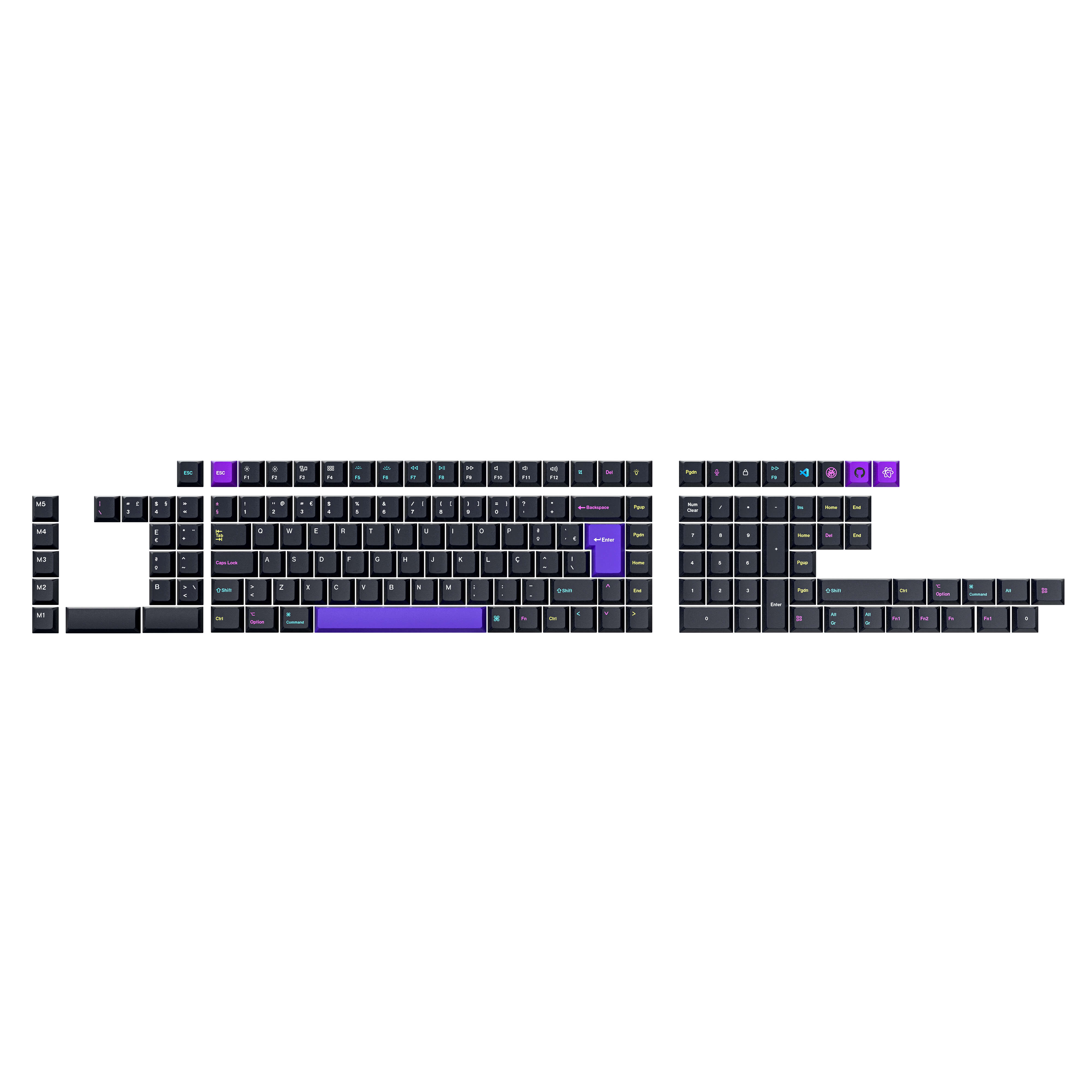 ISO Cherry Profile Dye-Sub PBT Full Set Keycap Set - Developer-2