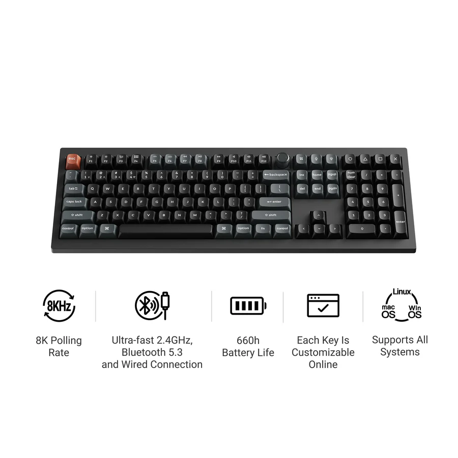 Keychron V6 Ultra 8K Wireless Custom Mechanical Keyboard(US ANSI Layout)