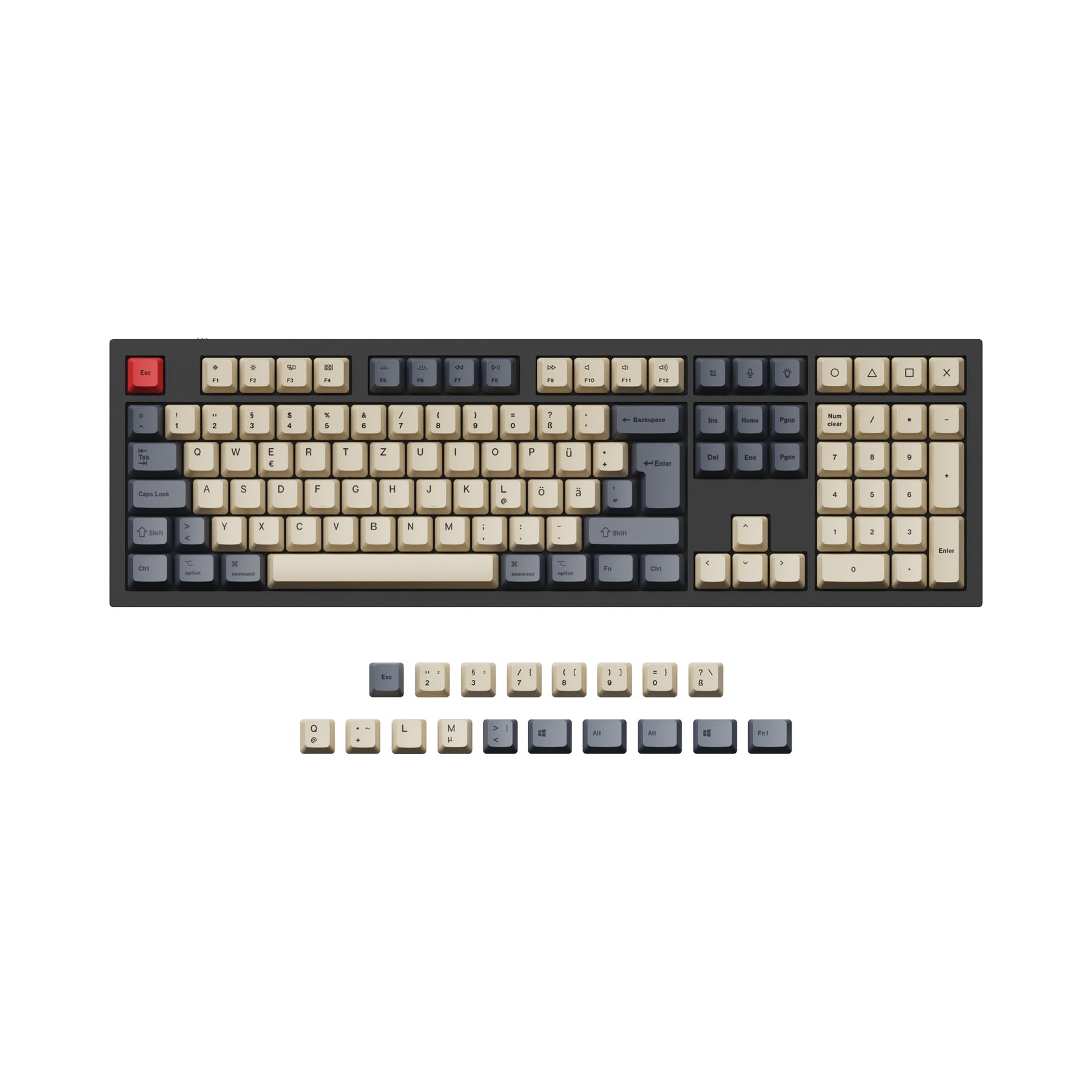 ISO & ANSI Q3 & Q4 & Q6 & K8 OEM Dye-Sub PBT Tastenkappen-Set - Carbon