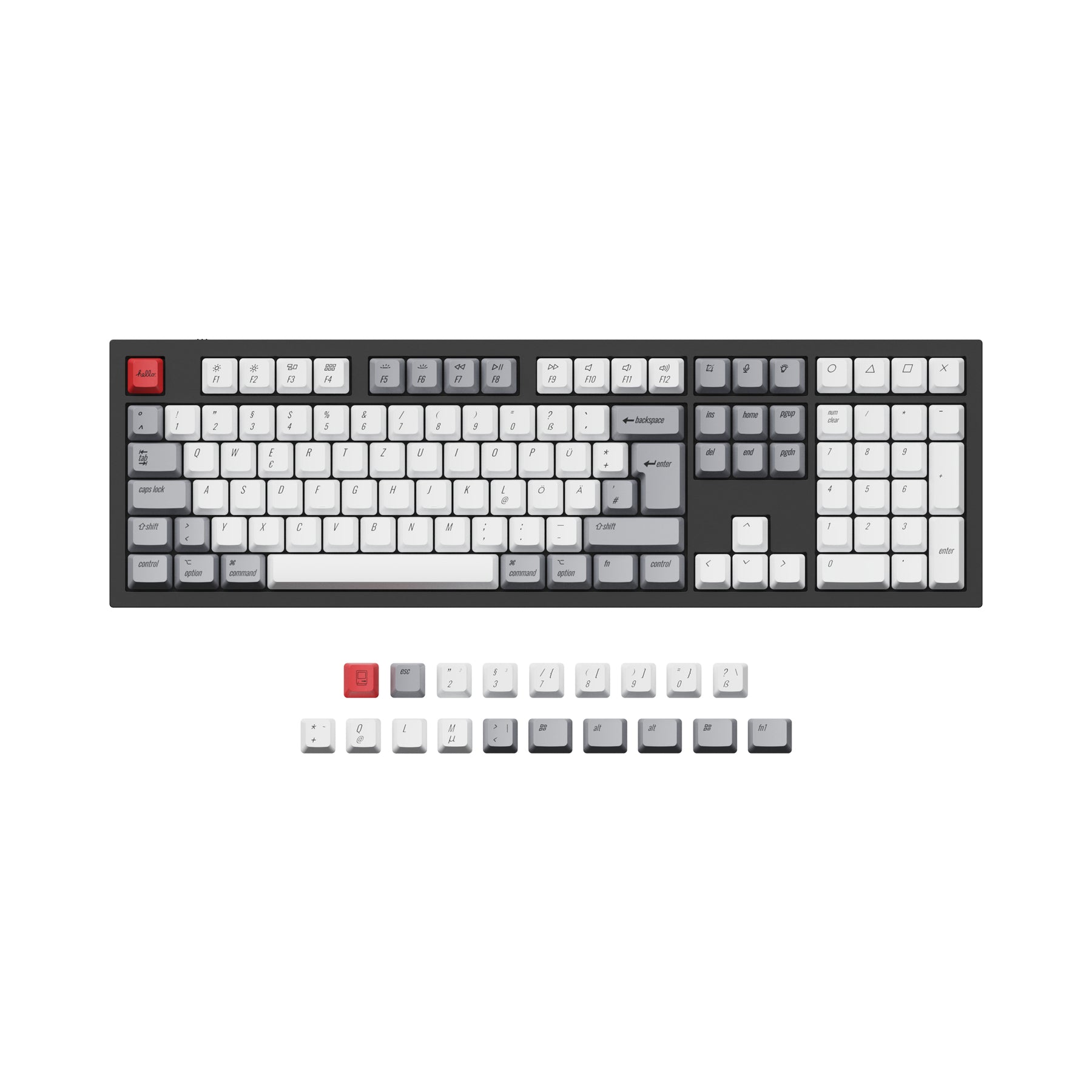 ISO & ANSI Q3 & Q4 & Q6 & K8 OEM Dye-Sub PBT Tastenkappen-Set - Retro