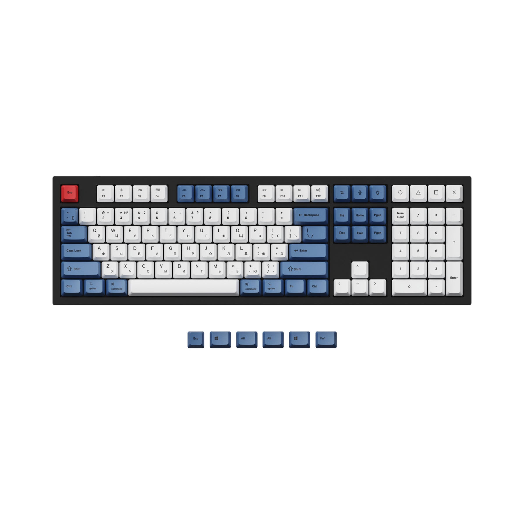 ISO & ANSI Q3 & Q4 & Q6 & K8 OEM Dye-Sub PBT Tastenkappen-Set - Blau