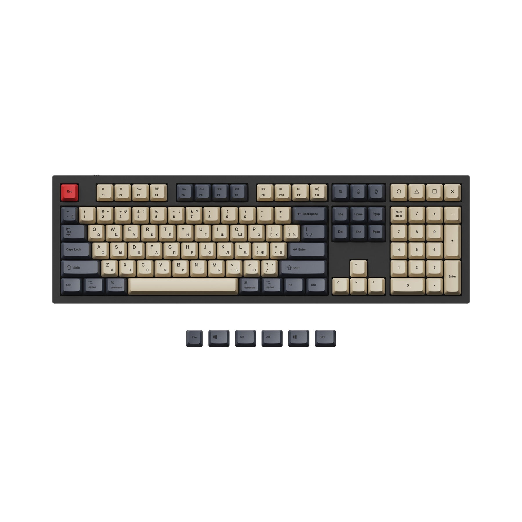 ISO & ANSI Q3 & Q4 & Q6 & K8 OEM Dye-Sub PBT Tastenkappen-Set - Carbon