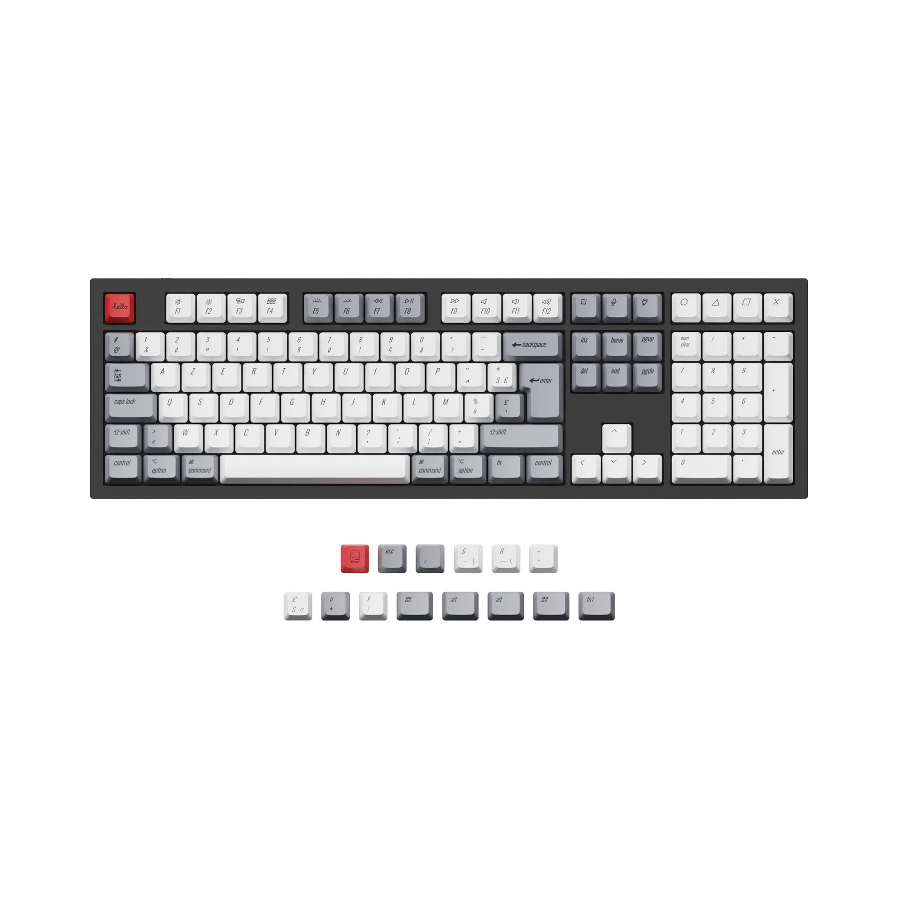 ISO & ANSI Q3 & Q4 & Q6 & K8 OEM Dye-Sub PBT Tastenkappen-Set - Retro