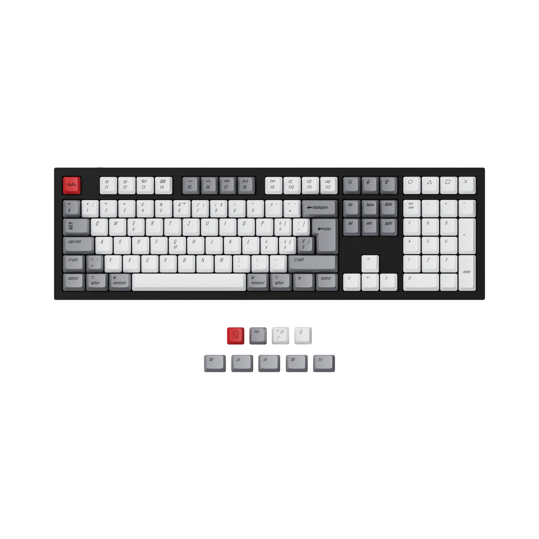 ISO & ANSI Q3 & Q4 & Q6 & K8 OEM Dye-Sub PBT Tastenkappen-Set - Retro