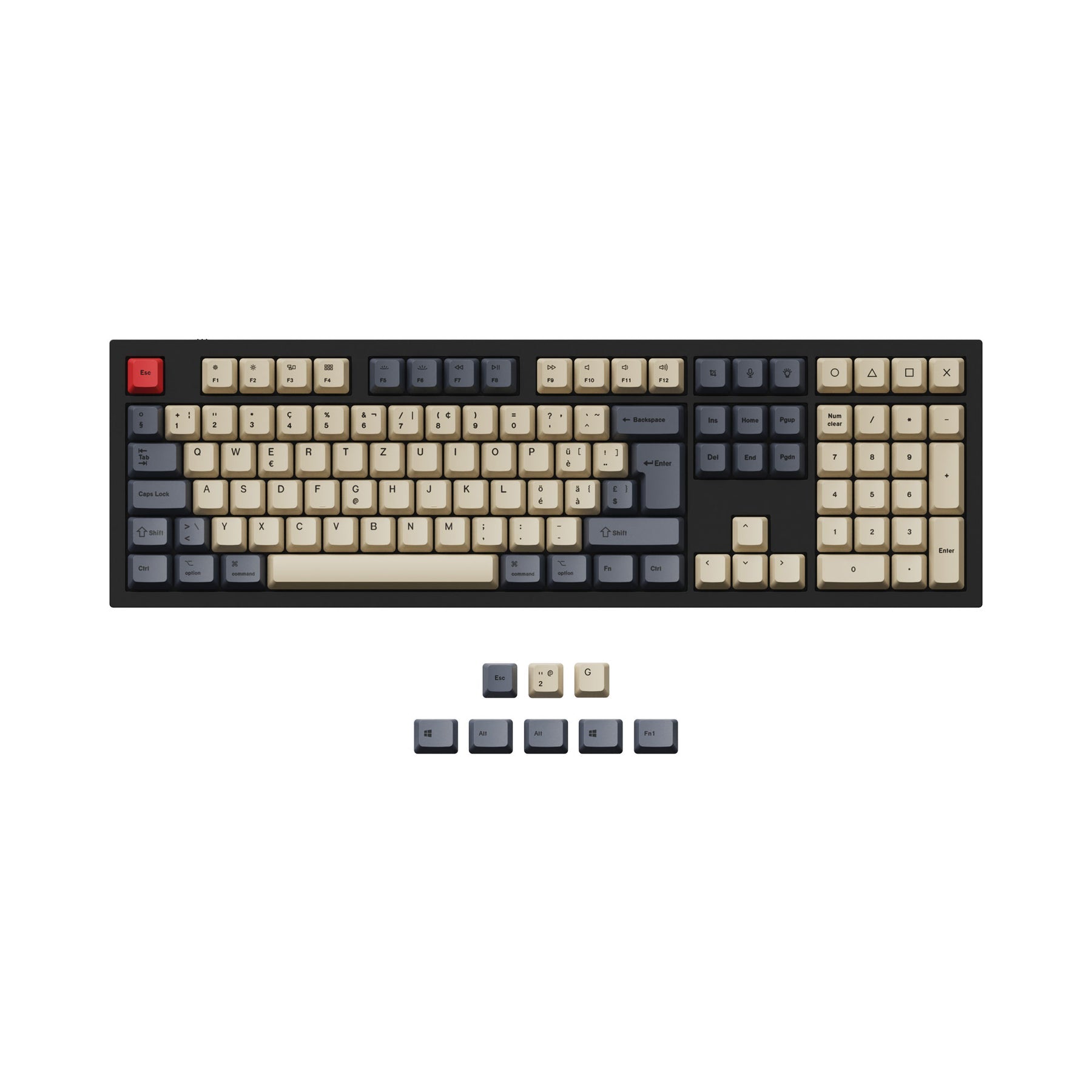 ISO & ANSI Q3 & Q4 & Q6 & K8 OEM Dye-Sub PBT Tastenkappen-Set - Carbon