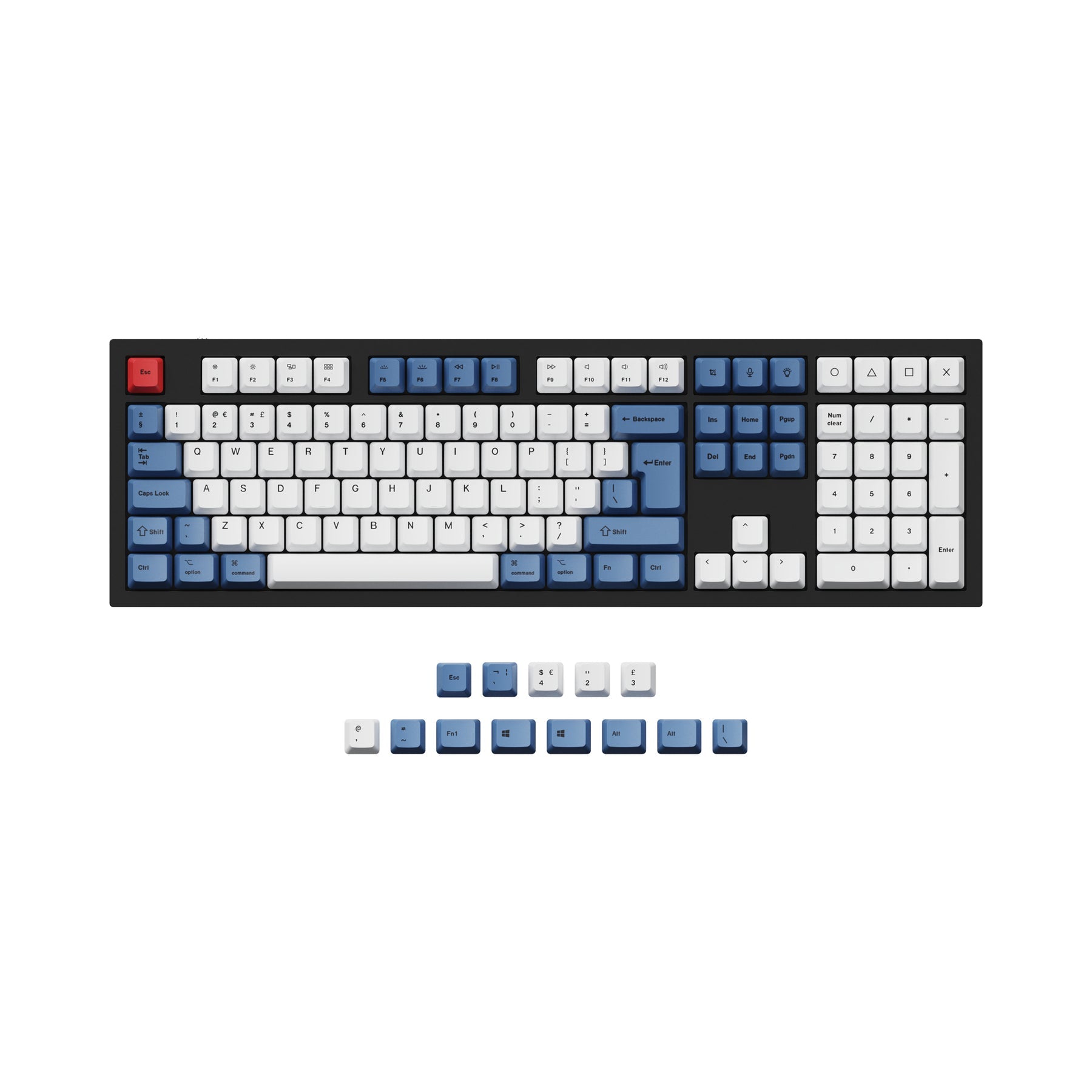 ISO & ANSI Q3 & Q4 & Q6 & K8 OEM Dye-Sub PBT Tastenkappen-Set - Blau