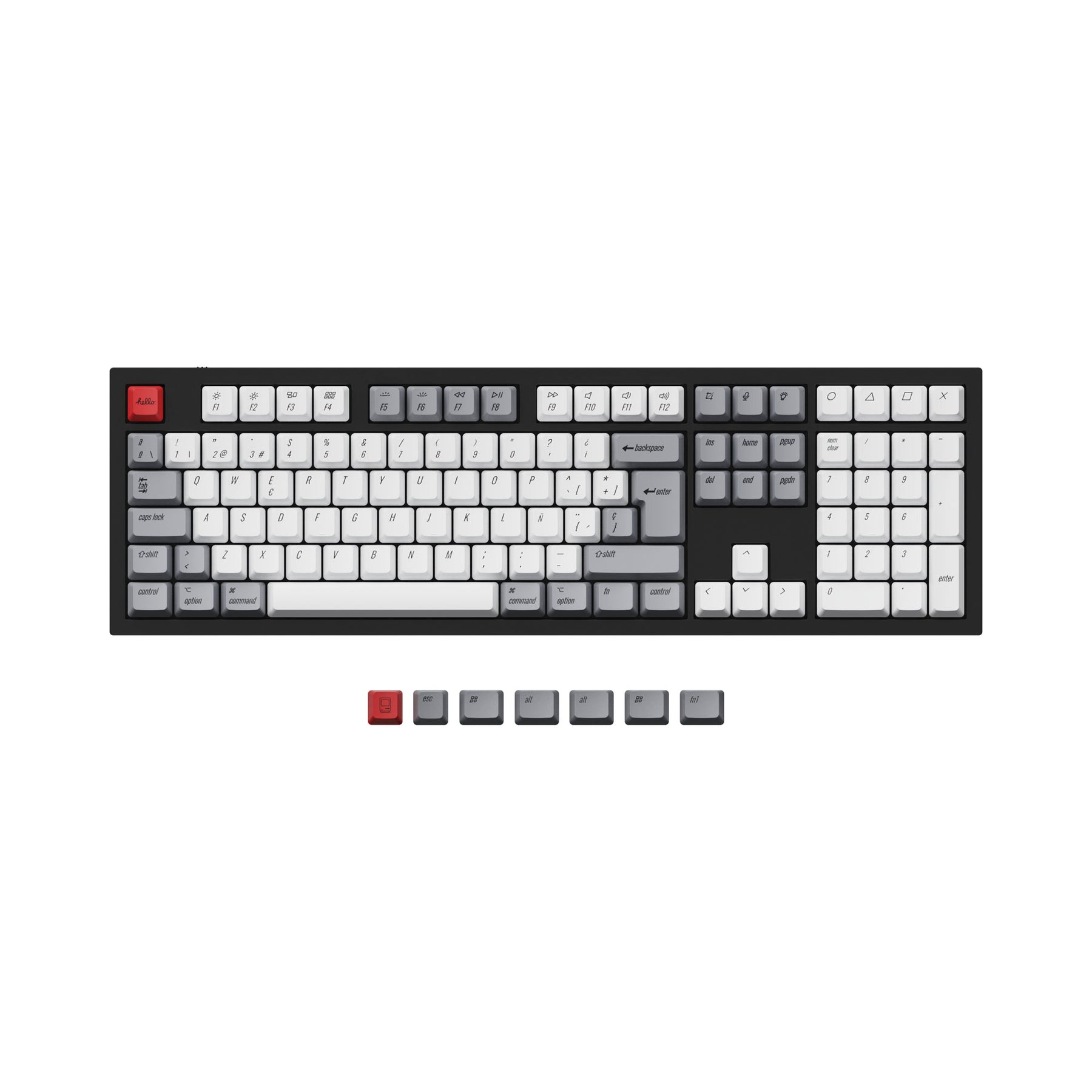 ISO & ANSI Q3 & Q4 & Q6 & K8 OEM Dye-Sub PBT Tastenkappen-Set - Retro