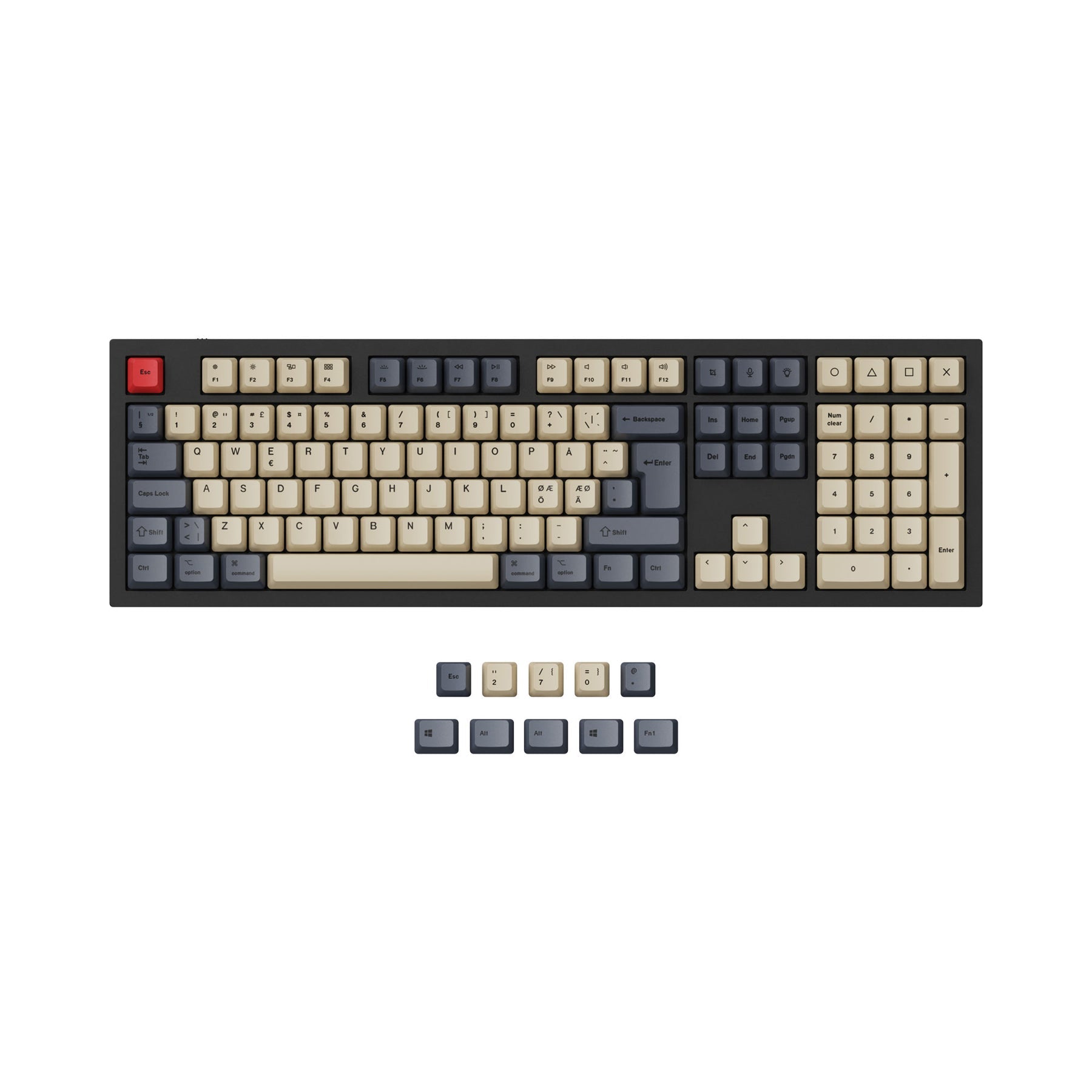 ISO & ANSI Q3 & Q4 & Q6 & K8 OEM Dye-Sub PBT Tastenkappen-Set - Carbon