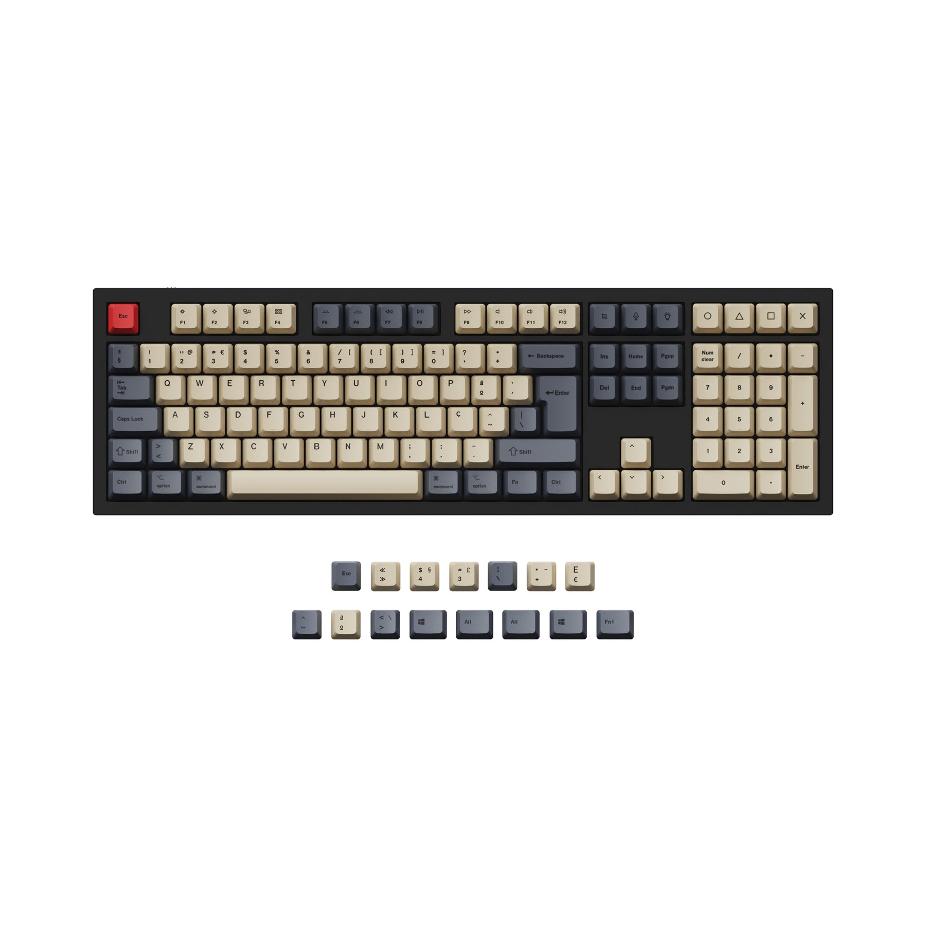 ISO & ANSI Q3 & Q4 & Q6 & K8 OEM Dye-Sub PBT Tastenkappen-Set - Carbon