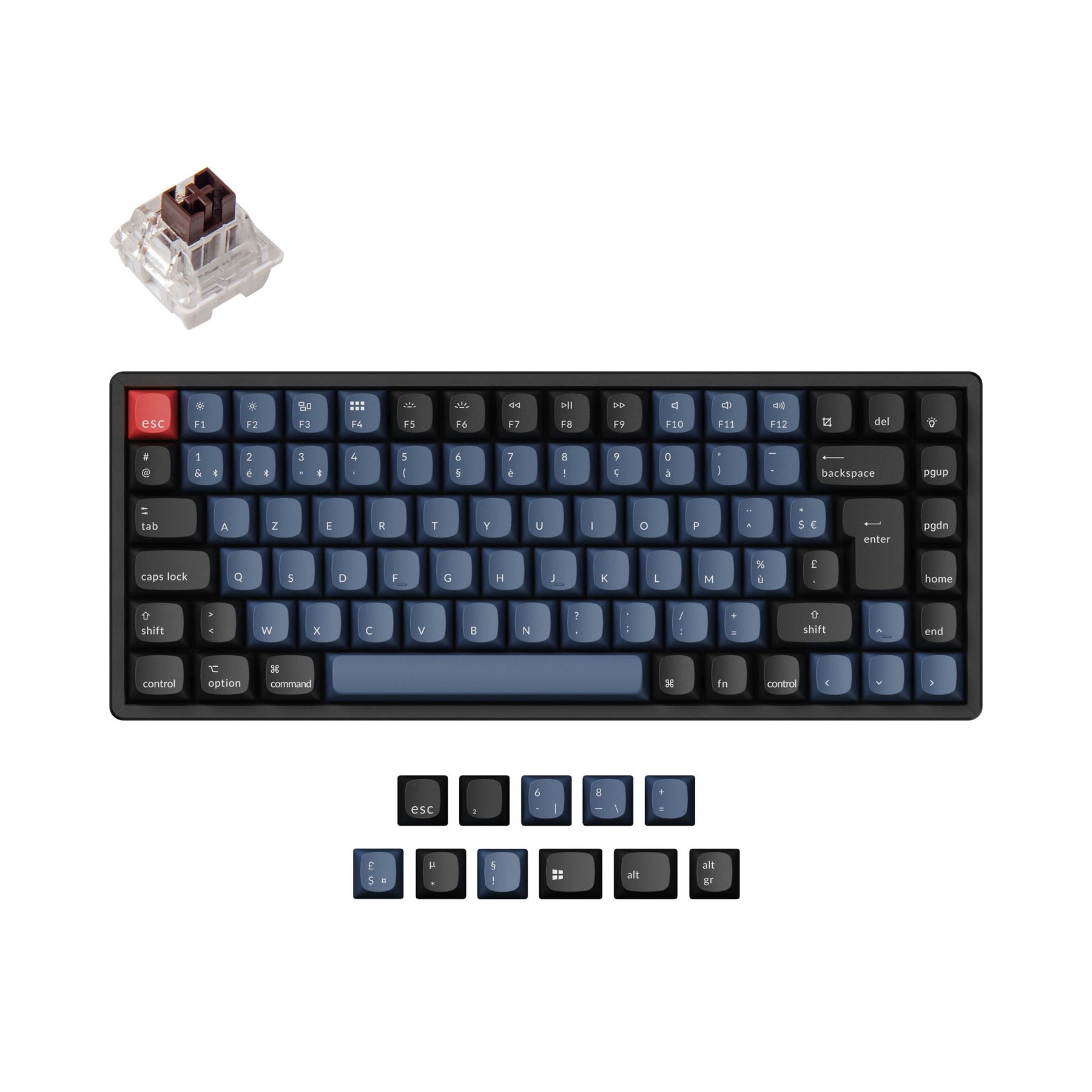 Keychron K2 Pro QMK/VIA kabellose mechanische Tastatur ISO-Layout-Sammlung