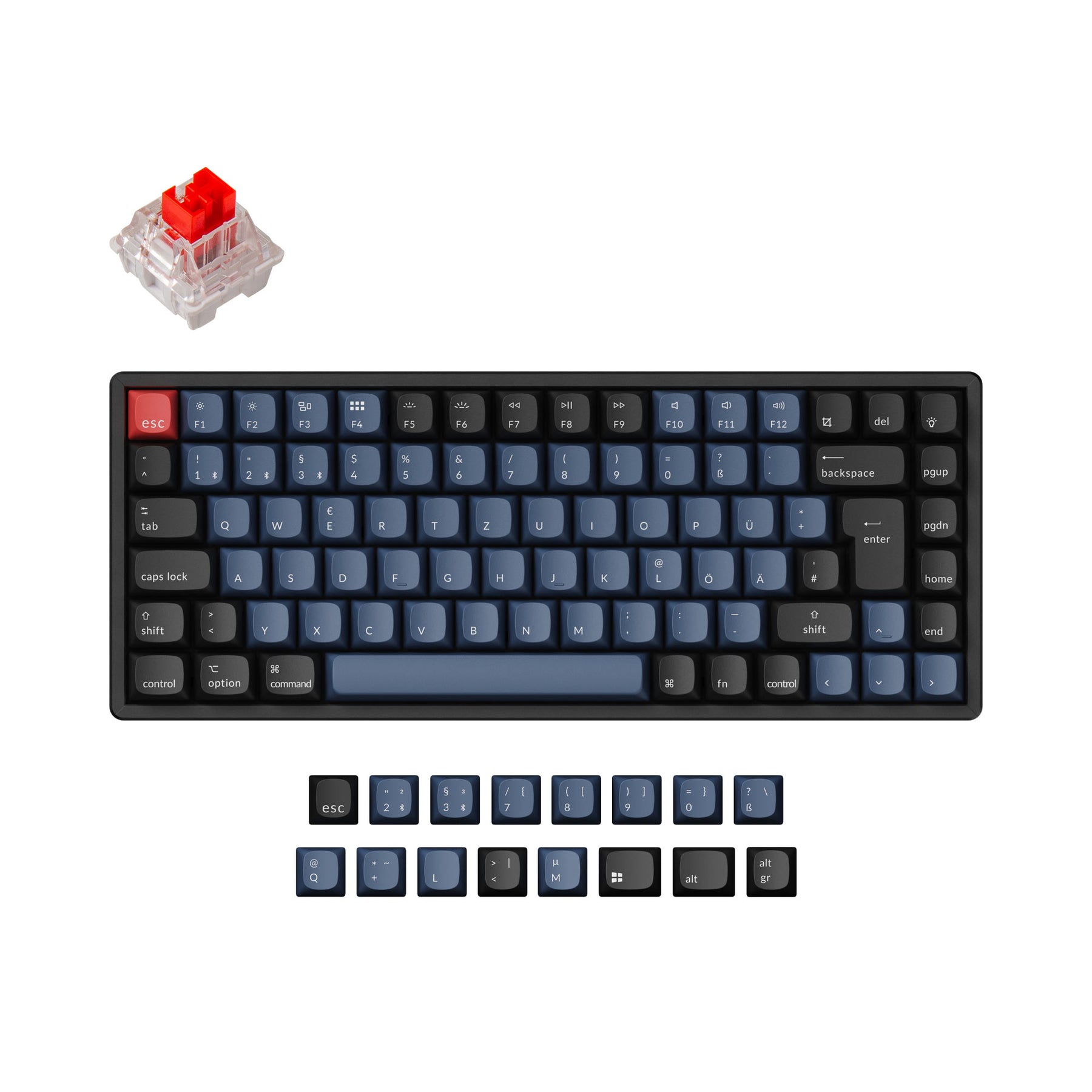 Keychron K2 Pro QMK/VIA kabellose mechanische Tastatur ISO-Layout-Sammlung