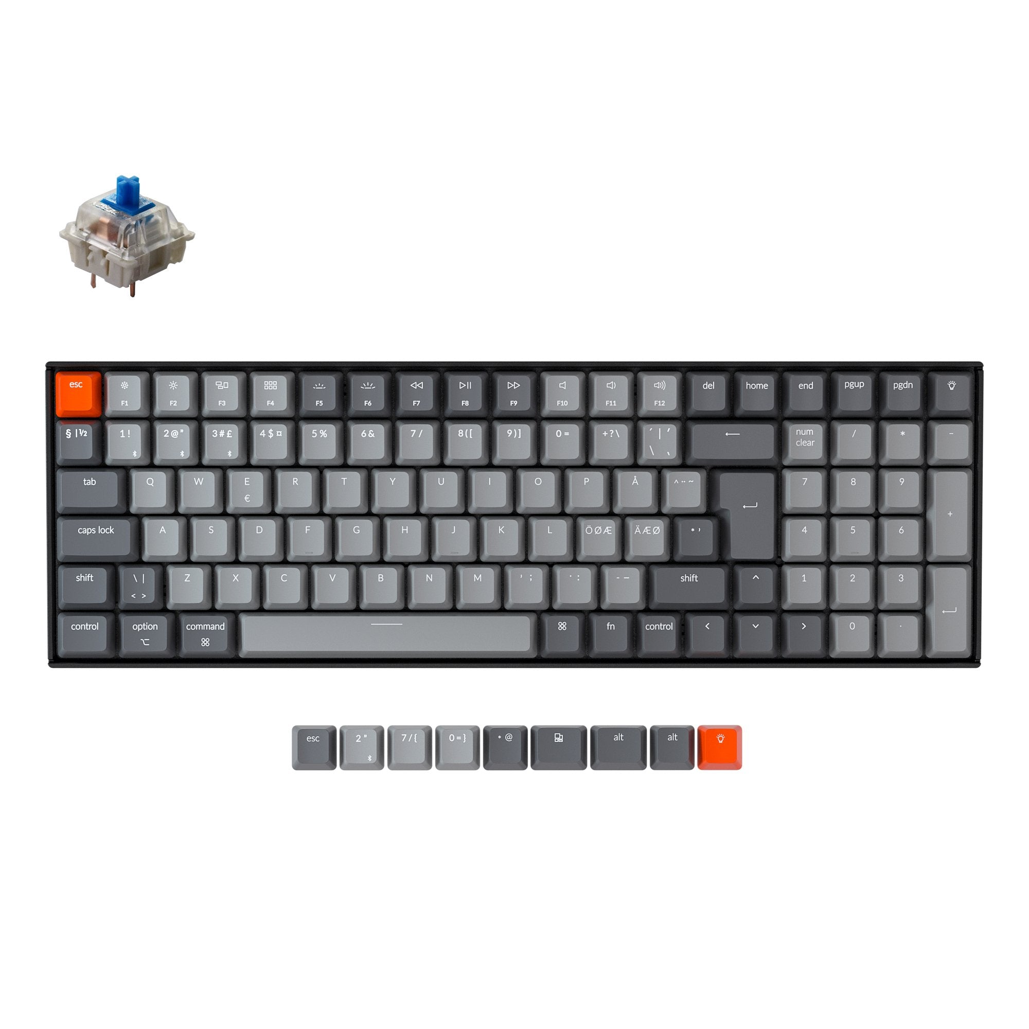 Keychron K4 kabellose mechanische Tastatur (Nordisches ISO-Layout) – Version 2