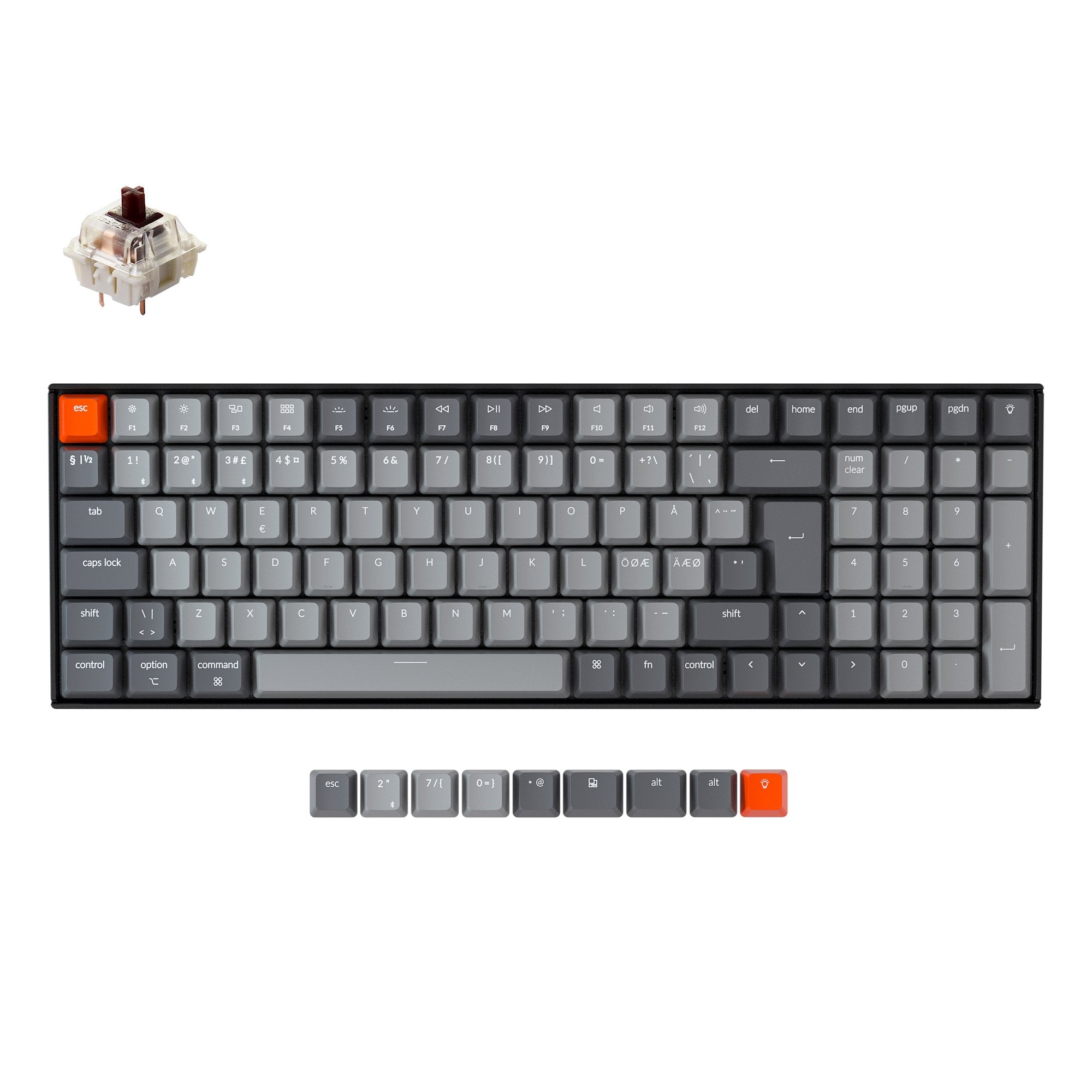 Keychron K4 kabellose mechanische Tastatur (Nordisches ISO-Layout) – Version 2
