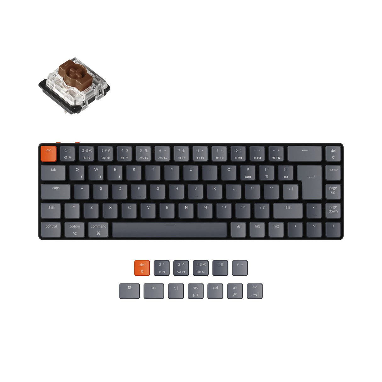 Keychron K7 Ultraflache kabellose mechanische Tastatur (UK-ISO-Layout)