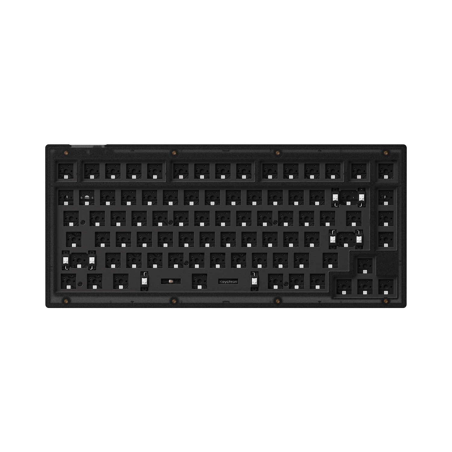 Keychron V1 QMK/VIA Custom Mechanical Keyboard Barebone version Frosted Black frame for Mac Windows Linux