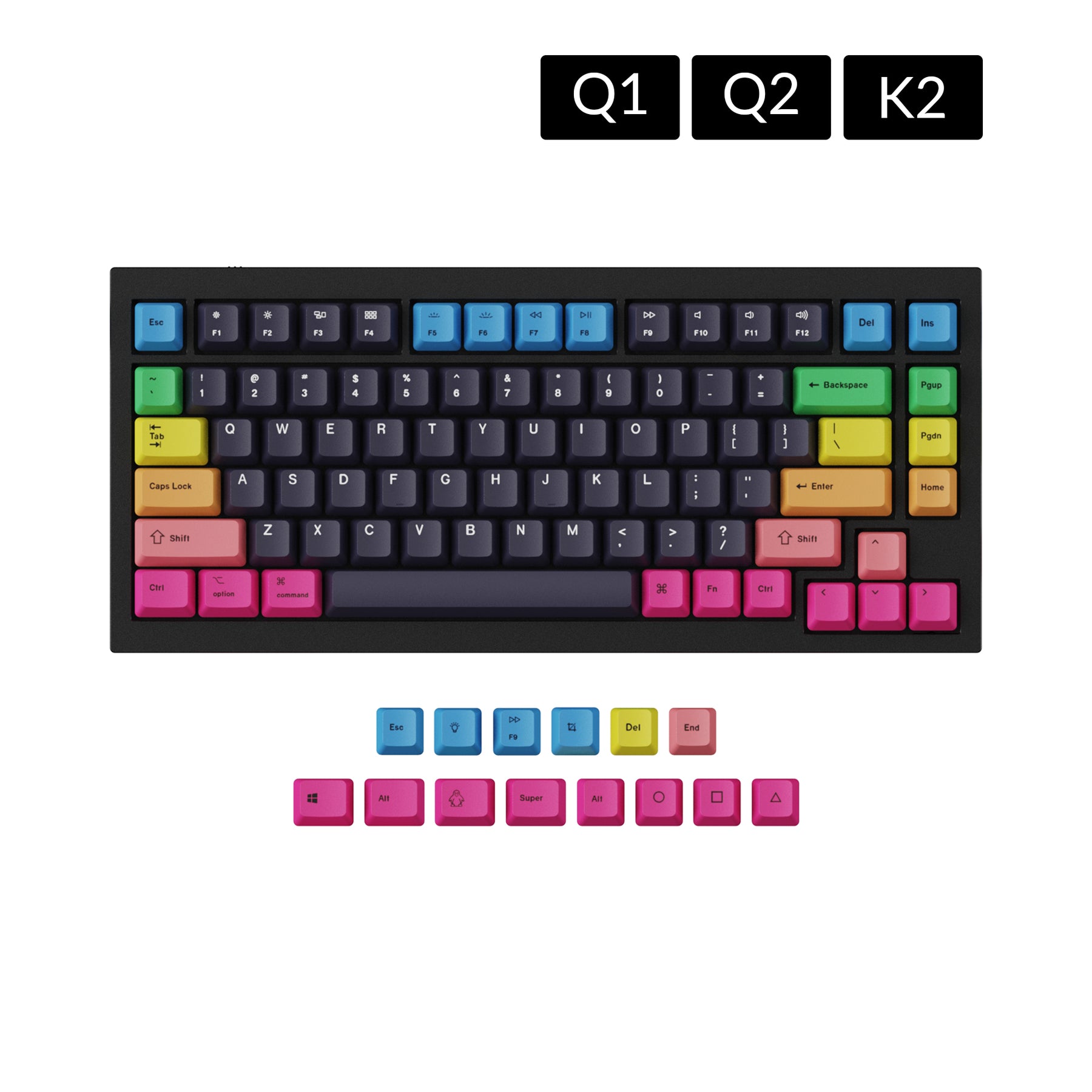 OEM Dye-Sub PBT Tastenkappen-Set - Rainbow
